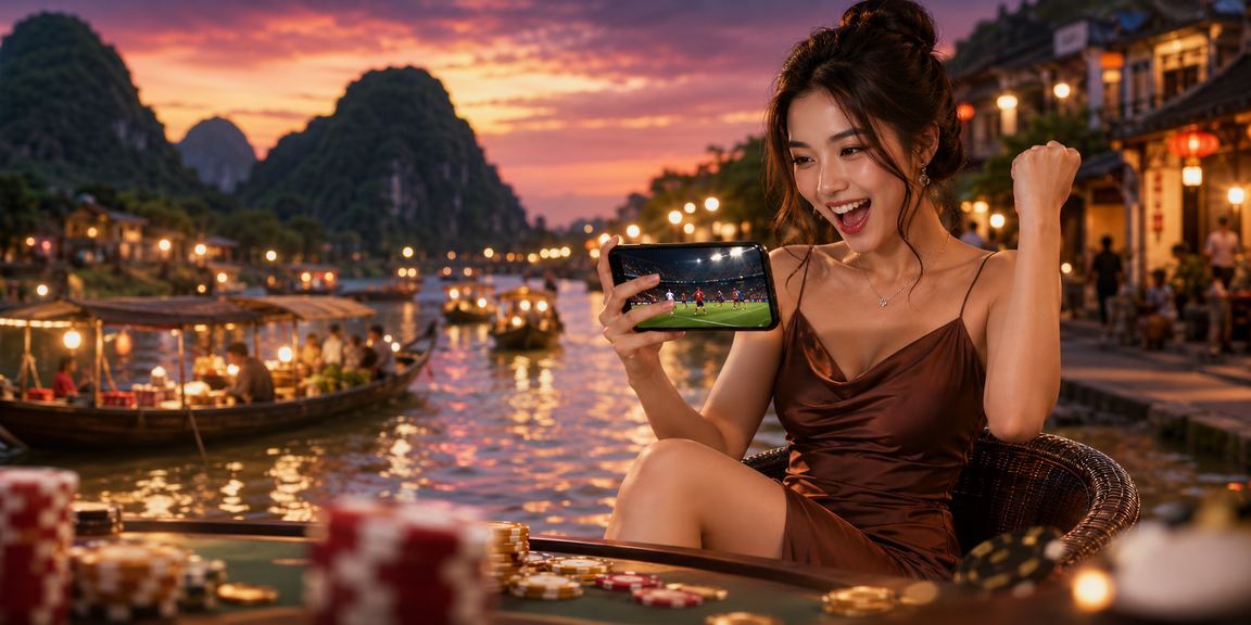 Người dùng xem kết quả xổ số tại quán cà phê Ninh Bình